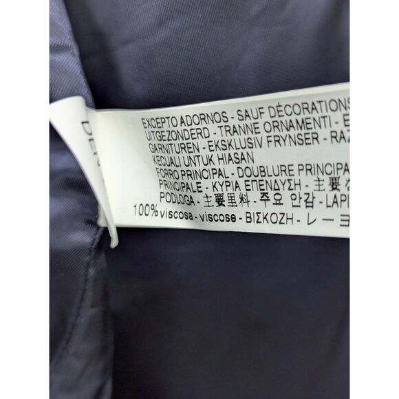 Zara Gingham Check Plaid Coat Size M Tweed Open Front Ruffle Boho Preppy Blue - Picture 11 of 12